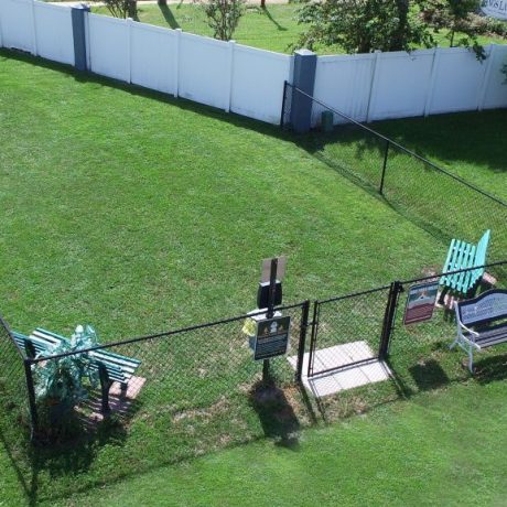 aerial view of dog park