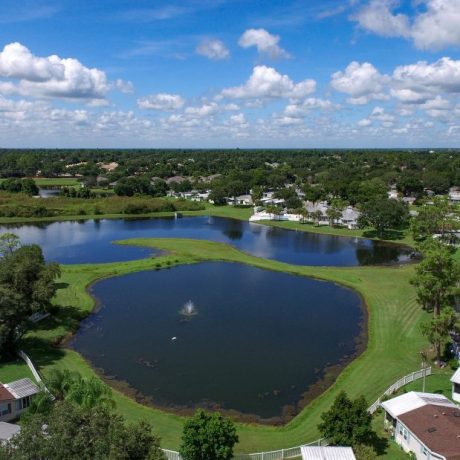 aerial view of lakes